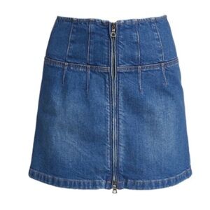 A+O zip front jean skirt